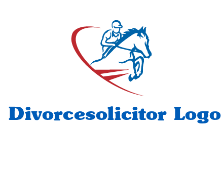 horse rider sports logo