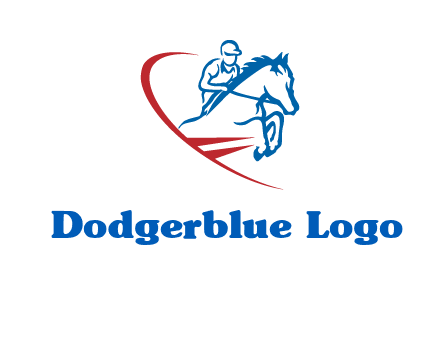 horse rider sports logo