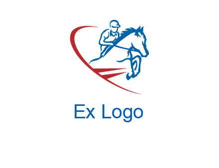 horse rider sports logo