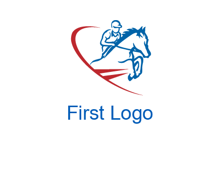 horse rider sports logo