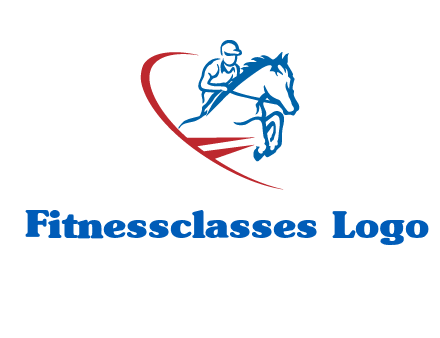 horse rider sports logo