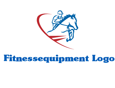horse rider sports logo