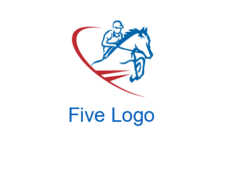 horse rider sports logo