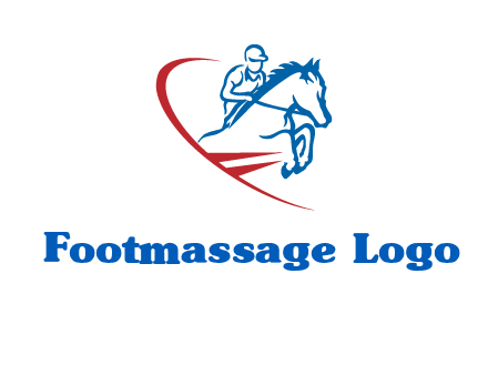 horse rider sports logo