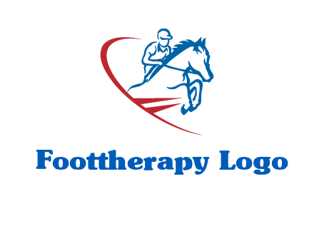 horse rider sports logo