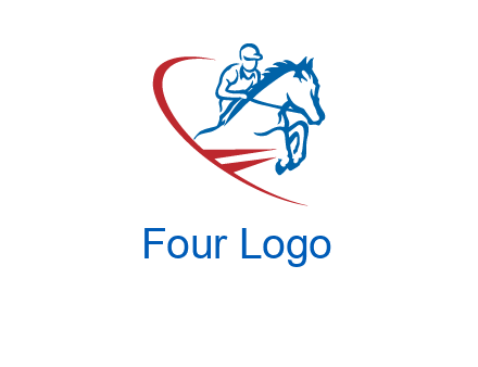 horse rider sports logo