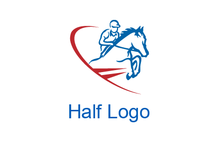 horse rider sports logo