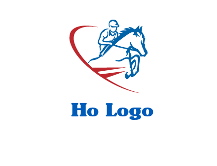 horse rider sports logo