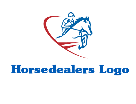 horse rider sports logo