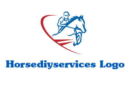 horse rider sports logo