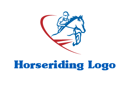 horse rider sports logo