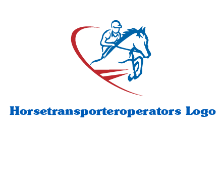 horse rider sports logo