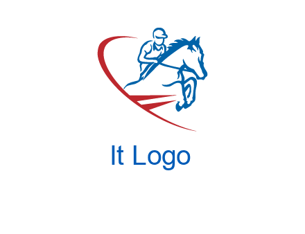 horse rider sports logo