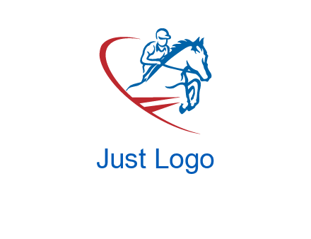 horse rider sports logo
