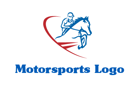 horse rider sports logo