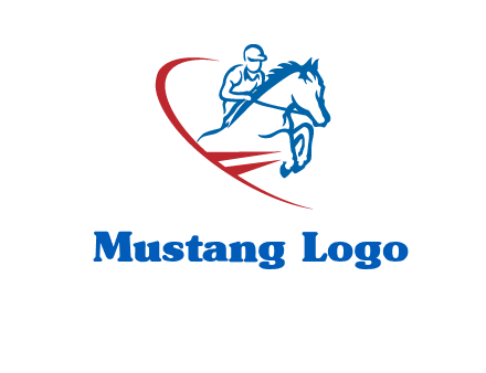 horse rider sports logo