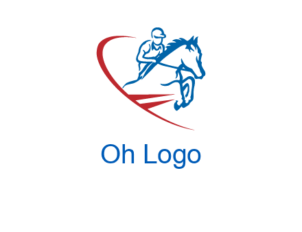 horse rider sports logo