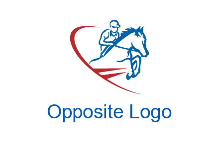 horse rider sports logo