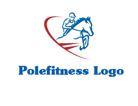 horse rider sports logo