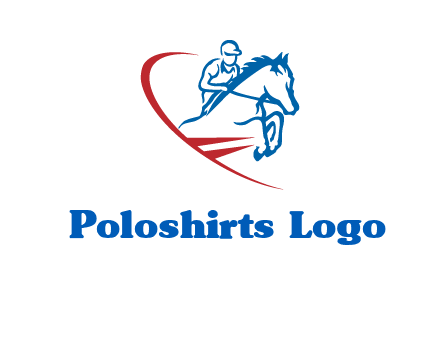horse rider sports logo