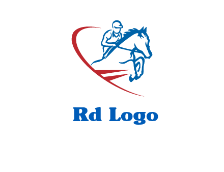 horse rider sports logo