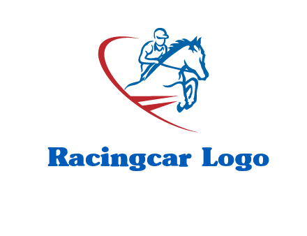 horse rider sports logo