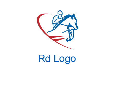 horse rider sports logo