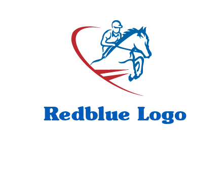 horse rider sports logo