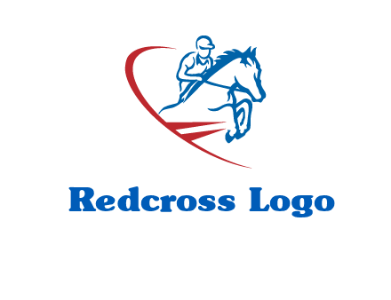 horse rider sports logo
