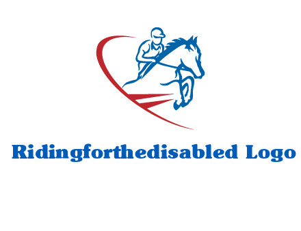 horse rider sports logo