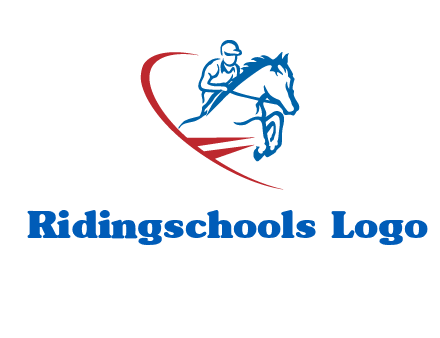horse rider sports logo