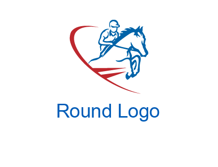 horse rider sports logo