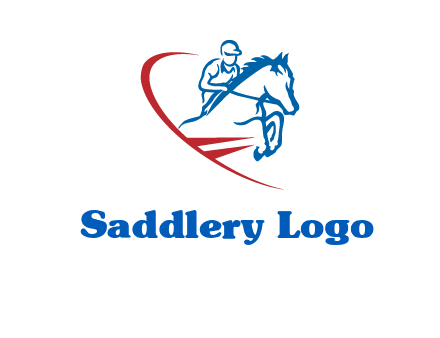 horse rider sports logo