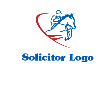 horse rider sports logo