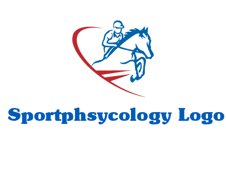 horse rider sports logo