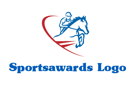 horse rider sports logo