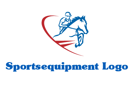 horse rider sports logo