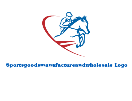 horse rider sports logo
