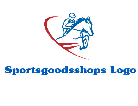 horse rider sports logo