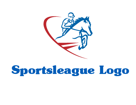 horse rider sports logo