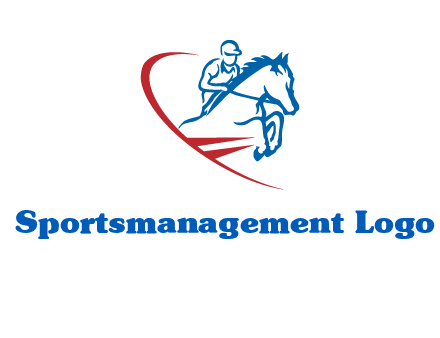 horse rider sports logo