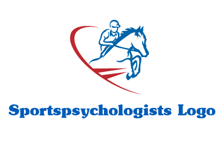 horse rider sports logo