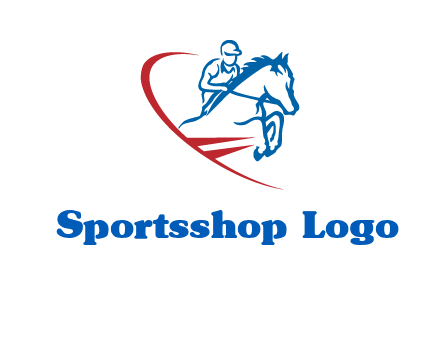 horse rider sports logo