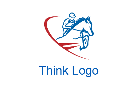 horse rider sports logo