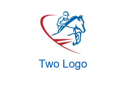 horse rider sports logo