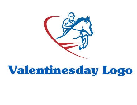 horse rider sports logo