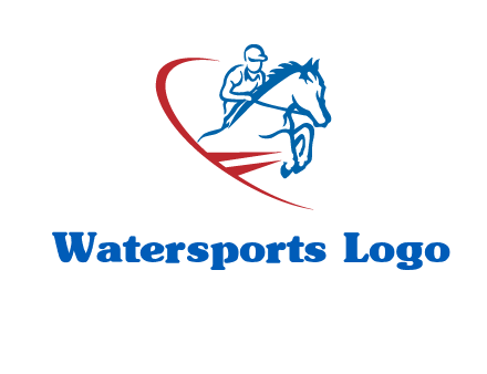 horse rider sports logo