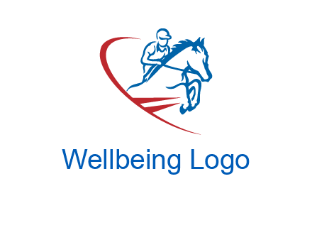 horse rider sports logo