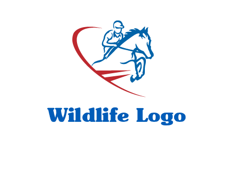 horse rider sports logo