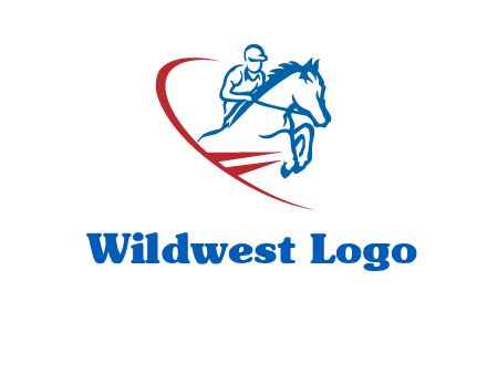 horse rider sports logo